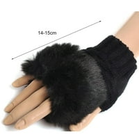 Štetni par Ženske rukavice Solidne boje nejasne plišane tople zimske rukavice za svakodnevno trošenje, tamno siva
