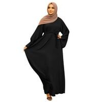 ŠumayShe ženske haljine casual solid rukave s rukavima Abaya arapska kaftna haljina