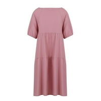 Hanas haljine Ženska ljetna labava haljina kratkih rukava ružičasta xxl
