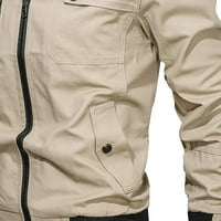 Zimski kaputi za muškarce - turtleneck anorak dugih rukava puni zip čvrsta anorka casual toplom vjetrootpornom jaknom Khaki