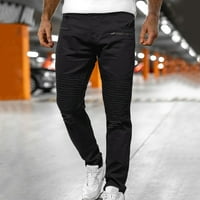 Dugme za muškarce Ležerne prilike sa džepom Ripped Jeans Srednja struka Zip pantalone