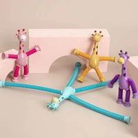 Giraffe igračka romana za usisni čaj teleskopski oblici Ugrađena baterija Zabava ABS crtani cevi Stretch Tube Giraffe Child igračka