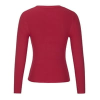 Smanjeni ženski džemper Zip V-izrez pulover Duks u boji Slab u slobodno vrijeme Kratka dužina dugih