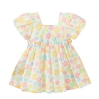 Djevojke toddlere haljine s kratkim rukavima cvjetna suknja luka slatka slatka haljina haljina za princeze