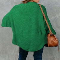 Džemper Cardigans za žene dugih rukava Chunky pletene rukave Otvoreni prednji kardigan zeleni l