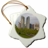 3Droza City Skyline iz Bellevue, Washington - US Twe - E. O. Reed - Snowflake Ornament