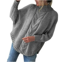 Wavsuf džemperi za žene plus veličine kornjača zimske čišćenja casual visoki vrat šišći-rukav čvrsti