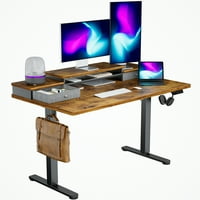 Podesiva visina električna stola za stojeći stol za kompjuter sa dvostrukim ladicama, kućna uredska