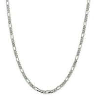 Čvrsta sterling srebrni ogrlica od srebrnog karta Figaro - sa sigurnosnim kopčom za zaključavanje jastoga