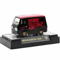 Diecast Ford Econoline Custom Van Coca-Cola Black with Coke Red Top Limited Edition na Worldwide DieCast
