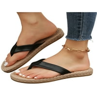 Colisha ženske sandale sklizne na ljetnim kratkim flopama hodajući lagane casual cipele papuče na plaži crne 8