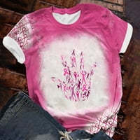 Majice za podizanje raka dojke za žene ružičaste vrpce kratkih rukava kratkih rukava okrugli vrat labav