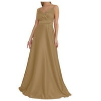Ljetne haljine za žensku haljinu bez rukava V-izrez Midi Fit and Flare Y2K Trendy Elegant Party Club