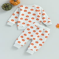 Amiliee bebe dječake Djevojke Halloween Outfit Set bundeve dugih rukava duge hlače pidžame set