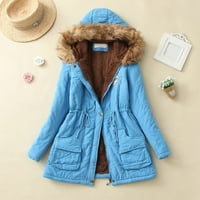 Yoeyez Sherpa jakna Ženska plus veličina zimska ženska jakna s kapuljačom s kapuljačom Slim zimske obloge