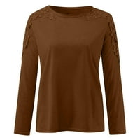 Ženske vrhove majice s dugim rukavima za muškarce Ženske čipke šuplje vrhovi padajuće hladne majice
