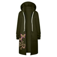 HGW kaputi za žene plus veličine Ženski cvjetni print casual sa kaputicom sa zatvaračem