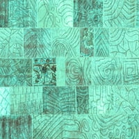 Ahgly Company Zatvoreni pravokutnik patchwork tirkizne plave prelazne prostirke, 5 '8'