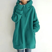 Njshnmn kaputi za dukseve za žene sa zatvaračem sa hoodie ovratnik zip up dukseve vrhovi, zeleni, xxxxxl