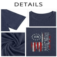 Američka zastava Women plus majica 4. srpnja Grafička majica Kratki rukav Vintage Neovisnosti Dan Tee
