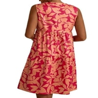 Haite Dame kratke haljine V izrez Ljeto plaža Sundress cvjetni print Mini haljina za odmor za odmor