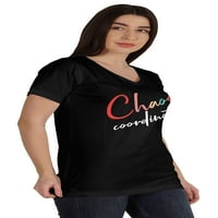 Inkmeso V-izrez CHAOS koordinacijski majica vrhovi za mamu grafički ispis žene tee