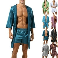 Muškarci s kapuljačom Satin Silk Bathrobe Pajamas Sleepwear haljina haljina