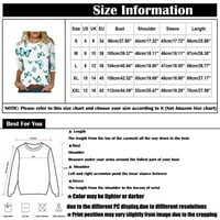 Hanas ženska modna casual uredski bluza za bluzu top gornji tiskani okrugli vrat s sedam point rukava vrhunska bluza labava