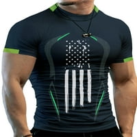 Muška majica s kratkim rukavima modni print casual slim fit košulje posada vrata mišića fitness na vrhu