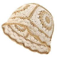 Crochet kašike kape za žene ručno izrađen sklopivi cvijet pleteni šešir sa rukama