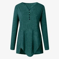 Ženski bluze Dressy Casual Dugi rukavi V V izrez Jesen Ležerne prilike Pulover Bluze Green M