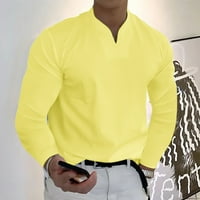 Kali_store Muške majice Muške teretane Workout Slim Fit Majice Majice Trčanje Fitness Tee Yellow, 3xl