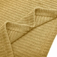 Apfuyy džemperi za žensko čišćenje dugih rukava kornjače za pletenje pulover casual džemper gornji žuti