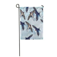 Plave proljetne ptice akvarel šareno perje priroda proguta divlja ključ bašte za zastavu Dekorativna zastava kuće baner