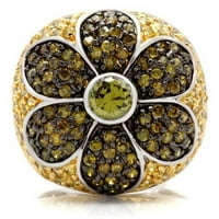 Luxe nakit dizajnira ženski rodijum i pozlaćeni mesingani pučni prsten sa kubičnim cirkonijom za više