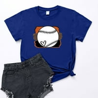 Žensko bejzbol srce majica slatka grafička ženska ženska odjeća za bejzbol srca