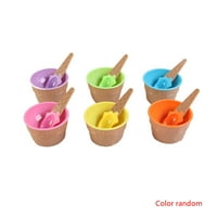 Plastični sladoled zamrznuti jogurt čaša sa kašikom desertne posude za sladoled sunčane kašike Set slučajne boje