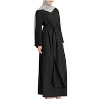 plus veličina haljina za žene dugih rukava remen kaiševa od punog ogrtača Vintage Elegantna ljuljačka