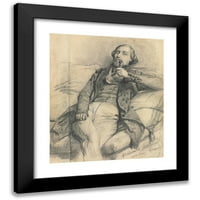 Ernest Meissonier Black Modern Framed Museum Art Print pod nazivom - Muškarac Puši