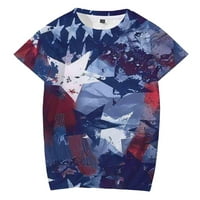 Američka zastava Smiješne majice za muškarce zvijezde i pruge Sjeverni 3D print kratkih rukava Labavi