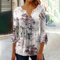 Majice rukav za žene Modni ispisani povremeni kratki rukav s kratkim rukavima V-izrez Top majica