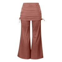 GDFUN ženske gradijentne solidne boje casual široke noge hlače modne pantalone za izvlačenje širokim
