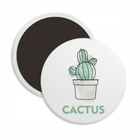 Akvarel kaktus Sukulenti učvršćeni okrugli ceroks frižider magnet zadržava ukras