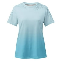 Lace bluze za žene elegantne dame personalizirana majica za čišćenje posade vrat kratkih rukava kratkih
