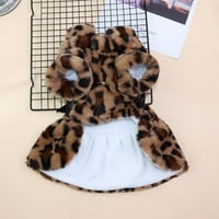 Kućna suknja Leopard Print Haret up Super Soft Plish Winter Torov kućni ljubimci Mačke Haljine Štenacke