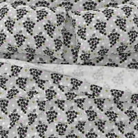 pamučni listovi, kraljica set - grožđe Polka točkice blok Ispis voćne hrane Crni bijeli krugovi sive ispis posteljine od kašike
