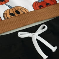 Liacowi Toddler Boys Fall Outfits set dugih rukava Punkejkin tisak i duge hlače Halloween Odjeća za