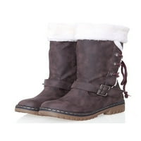 Daeful Womens casual čizme za snijeg gumeni potplat zimski hodajući klizanje otporni na topla udobnost