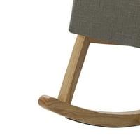 Stolica za ljuljanje, modernog naslona za accent stolica udobna ležaljka sa drvenom bazom, tapecirana