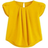 Crianlook Plus size, puna okrugla vrat Ležerna majica za žene Dame Ljeto kratkih rukava tunika bluza